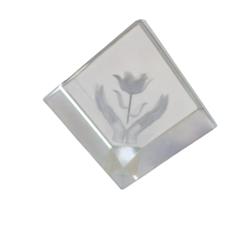 Glass Floral Glass Paperweight